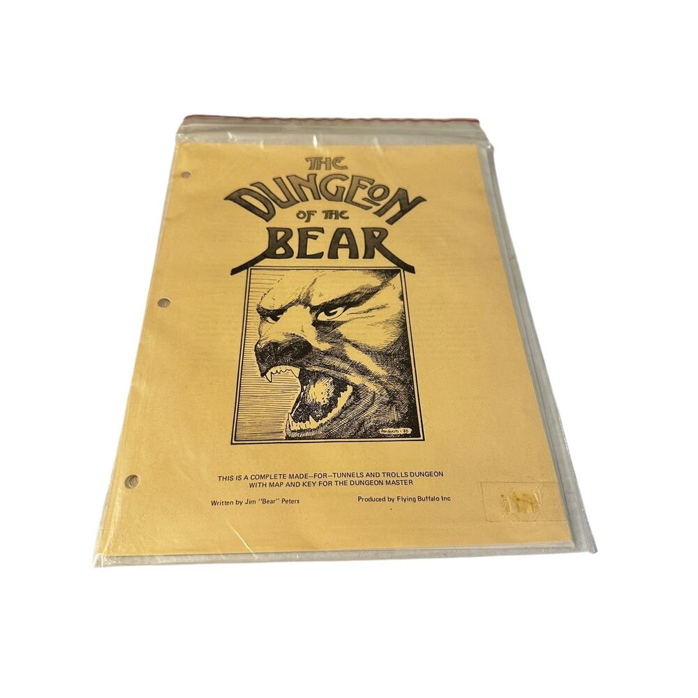 Dugeon Of The Bear Level 1 Booklet 1978 #8301 Tunnels & Trolls Dungeon Map & Key